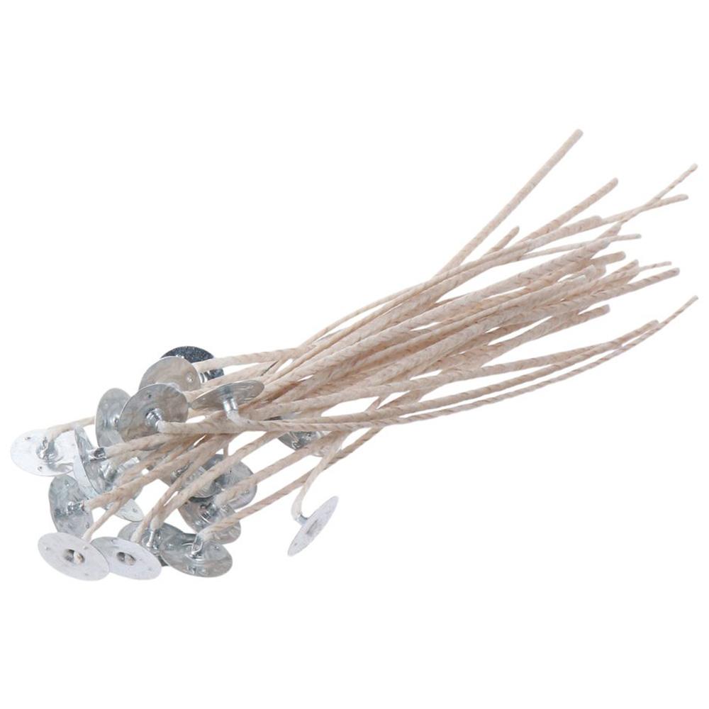Wicks for Candles, 6 Inch Long Cotton Threads with 0.78inch Round Base Thick Candle Wick Bundle Pre-Waxed Candle Wick