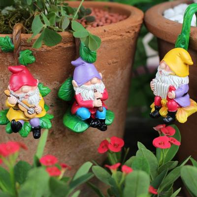 Dwarf Band Bonsai Decoration Pendant Set Resin Garden Fairy Statue Hanging Accessory