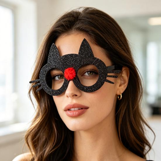 Durable Lightweight Festive Frames Halloween Pumpkin Glasses, Funny Eyewear for Kids Adults, Spooky Party Cute Ghost Eyeglass Photo Booth Props, Trick