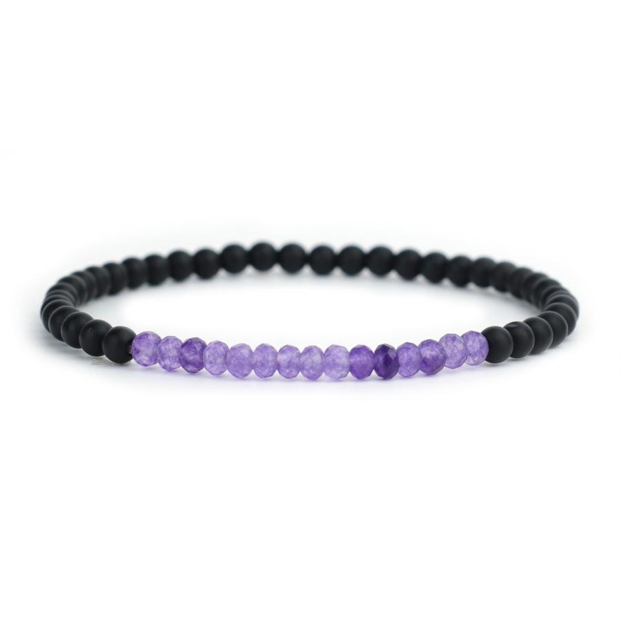 

Noter New Fashion 4mm Strand Bracelet Unisex Black Onyx Stone Yoga Meditation Healing Braclet Versatile Daily Accessories Joias фіолетовий