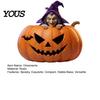 Halloween Desktop Decor Resin Pumpkin Witch Figurine, Spooky Bat Detailed Tabletop Decor, Stable Hand Carved Base Mini Statue for Window Showcase Home