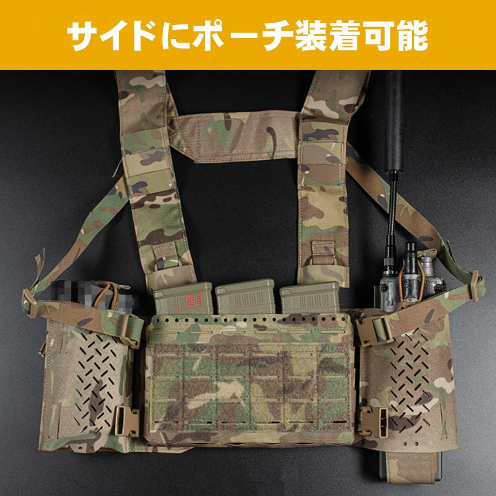 Sabsta MK5 Chest Rig, 500D Reinforced Nylon, Lightweight Micro Tactical Vest for Airsoft (Green)