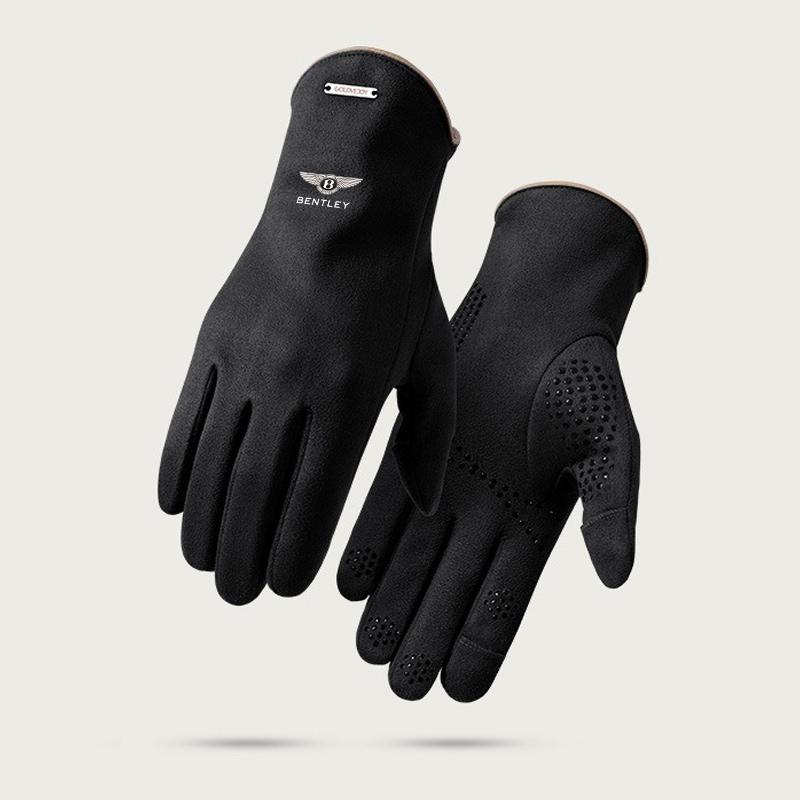 

Autumn Winter Motorcycle Gloves Sports Running Warm Touch Screen Nonslip Gloves Motorcycle Gloves Men Black For Bentley LOGO One size