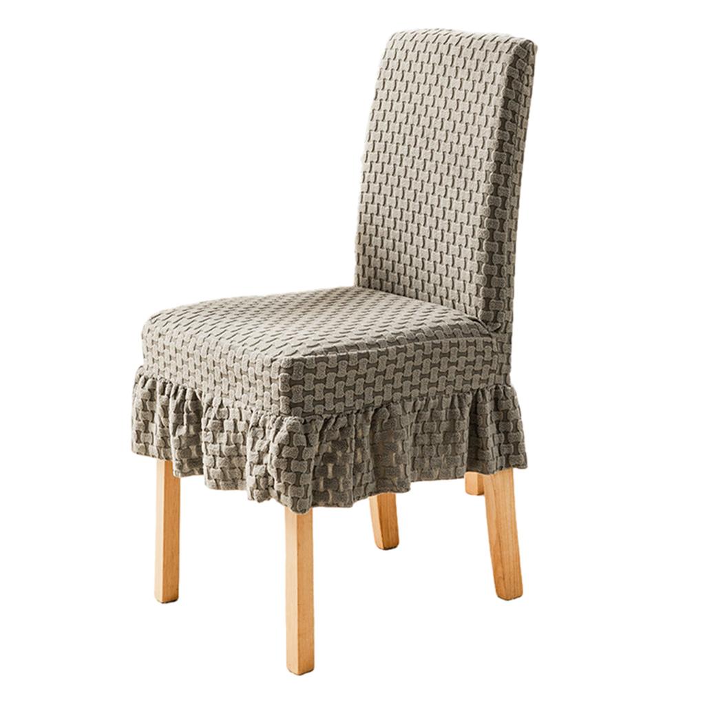 Dining Chair Cover Solid Stretch Chair Protector Cover Slipcover Chair Skirt for Office Wedding Banquet Ceremony Party