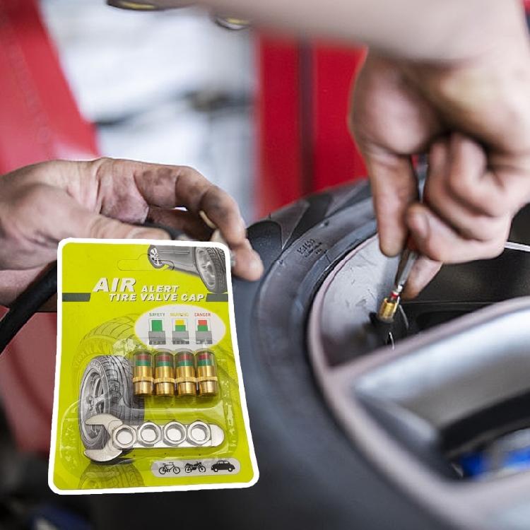 Leakproof Tire Valves Caps Car Tire Pressure Indicator Easy Installation Alert Monitoring Valves Cap Sensor