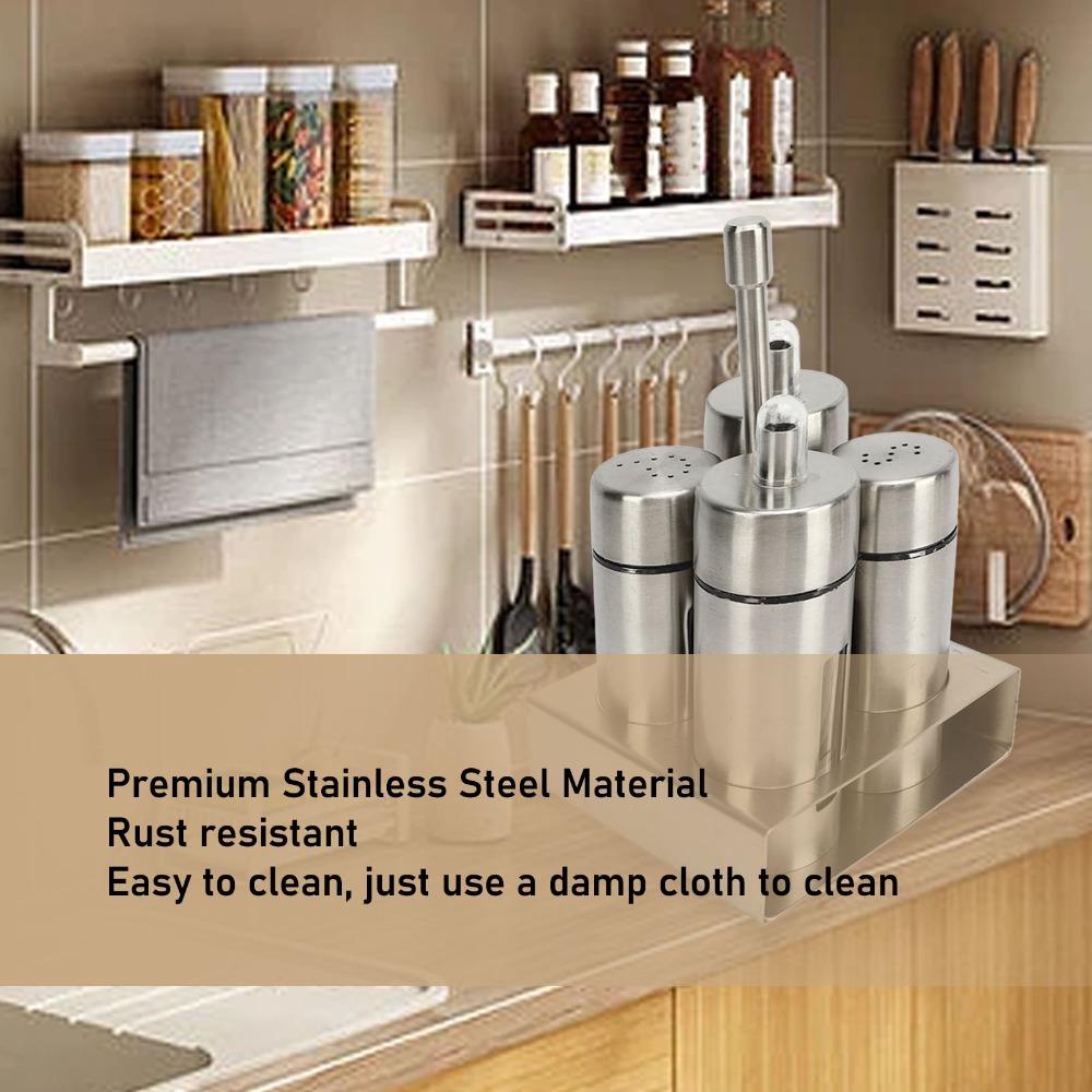 Set of 4 with Base Stand Seasoning Bottle Set Oil Vinegar Dispensers  Countertop Organization