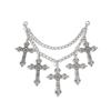 Salircon Goth Geometric Creative Jesus Cross Pendant Shoe Chain Anklet Women HipHop Punk Metal Shoe Chain Jewelry Halloween Gift