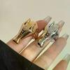 Light Luxury Exaggerated Personalized Metal Horse Head Ring Zircon Inlay Horse Fashion European American Style Ring Jewelry