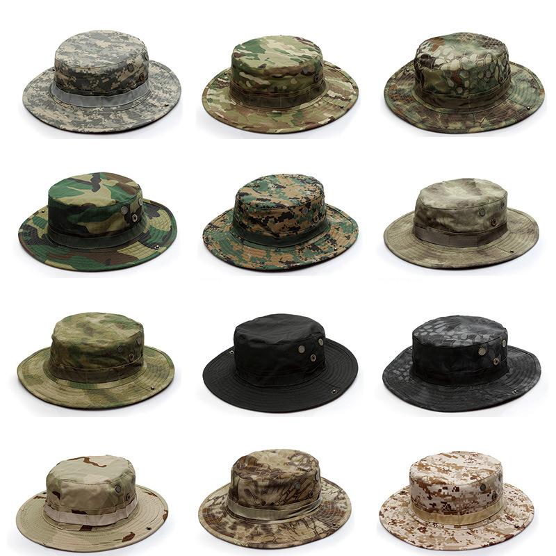 23 Farben Outdoor Bucket Hat Verdickter Boonie Hut Top Qualität Fischerhut Jagd Camping Kappen A0E056