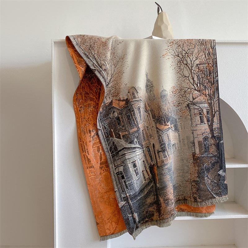 Skjerf Dame Vinter Varmt Sjal Yunnan Xizang Reise Ute Kappe Jakke Etnisk Sjal Tide