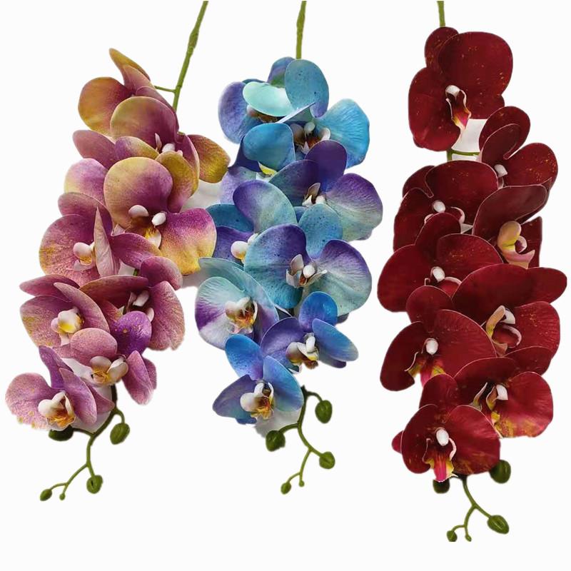 Latex Butterfly Orchid Flower 9 Heads Real Touch Artificial Phalaenopsis