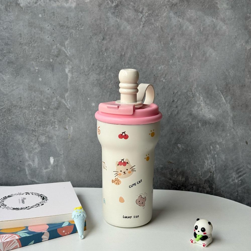 Stainless Steel Vacuum Cup 600ml Water Mug Cute Insulated Cup