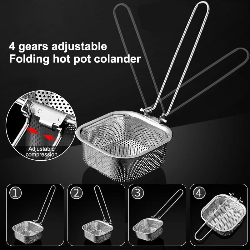 Pasta Basket Blanching Stainless Steel Fry Basket, Spaghetti Strainer, Noodles Strainer For Picking Ramen, Cooking Dumplings 1Pc
