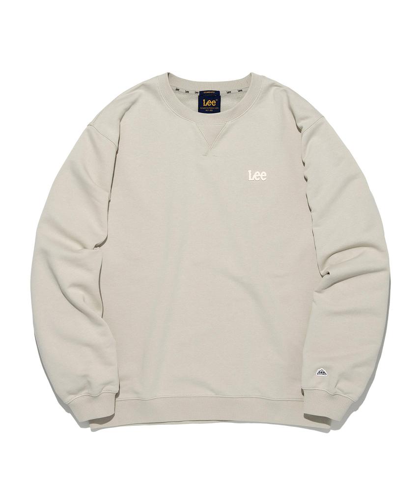LEE Felt Twitch Logo Sweatshirt Grayish Beige