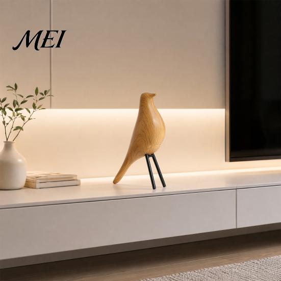 Compact Decorative Piece Nordic Style Bird Desktop Decor, Medieval Table Minimalist Streamlined Design Statue for Home Office Bookshelf Mantelpiece