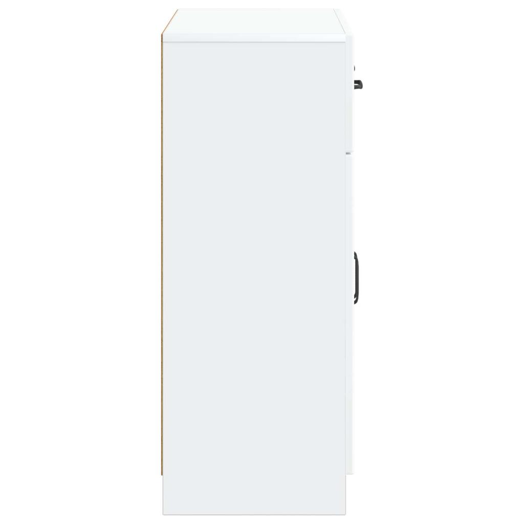 White Sideboard with Drawers 66 x 34.5 x 87 cm Engineered Wood