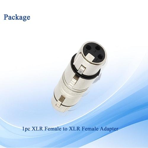 Voluty Tek Dual XLR Female Adapter, 3-Pin XLR Female Coupler for Audio Cables or PA Systems
