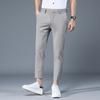 Men's Slim Straight High-Rise Casual Pants, Wrinkle-Resistant with Drape Texture, All-Season Nine-Point Suit Pants
