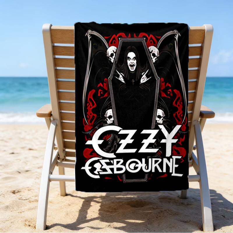 proof beach towel with a Ozzy Madman pattern - soft,absorbent,quick-drying,machine washable - perfect for swimming,camping,bathing