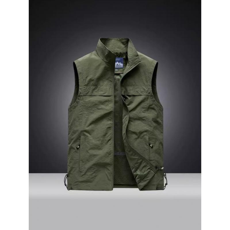 Men's Four Seasons Middle-aged Outdoor Leisure Loose Large Size Vest European and American Sports Multi-bag Vest