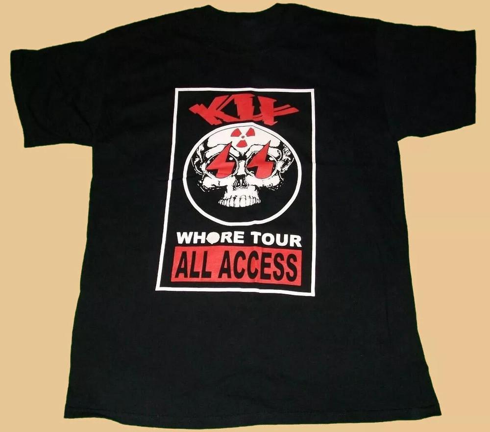 Whore Tour Все Доступы Концерт Группы Kix Футболка Полный Размер S-5XL Унисекс Футболка M