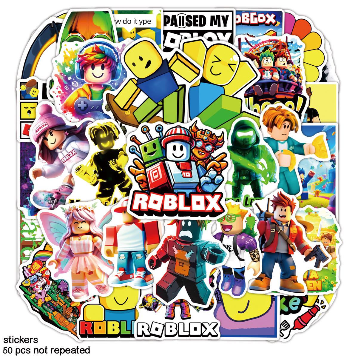 

Набор из 50 мультяшных игровых стикеров Roblox: Водонепроницаемые наклейки для скрапбуков и бутылок для воды 4-8 cm