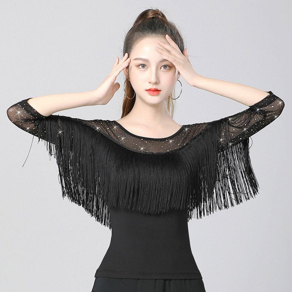 Shiny Latin Dance Top Modern Samba Dance Top Fashion Dance Clothes  Women
