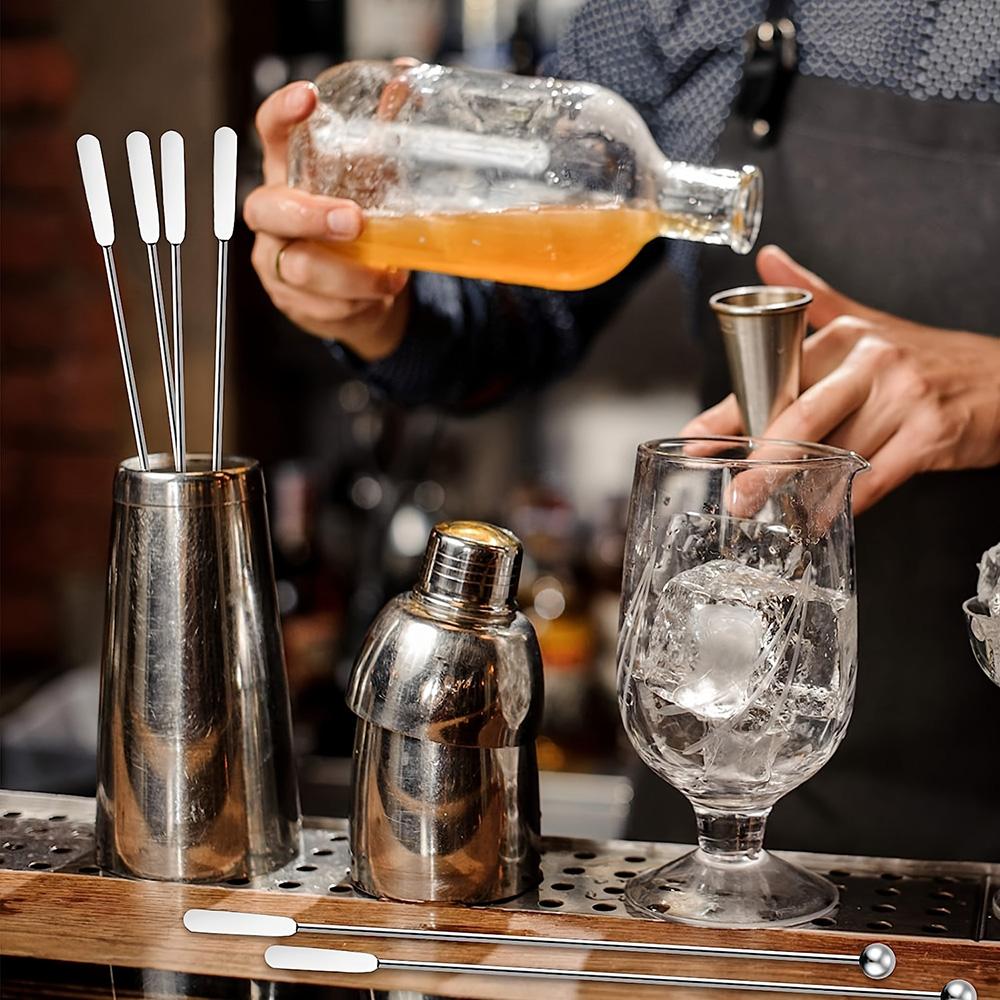 5 Stück Metall-Cocktailrührstäbchen Hochwertiger Edelstahl Geeignet zum Mischen von Kaffee und Getränken Ideal für Zuhause