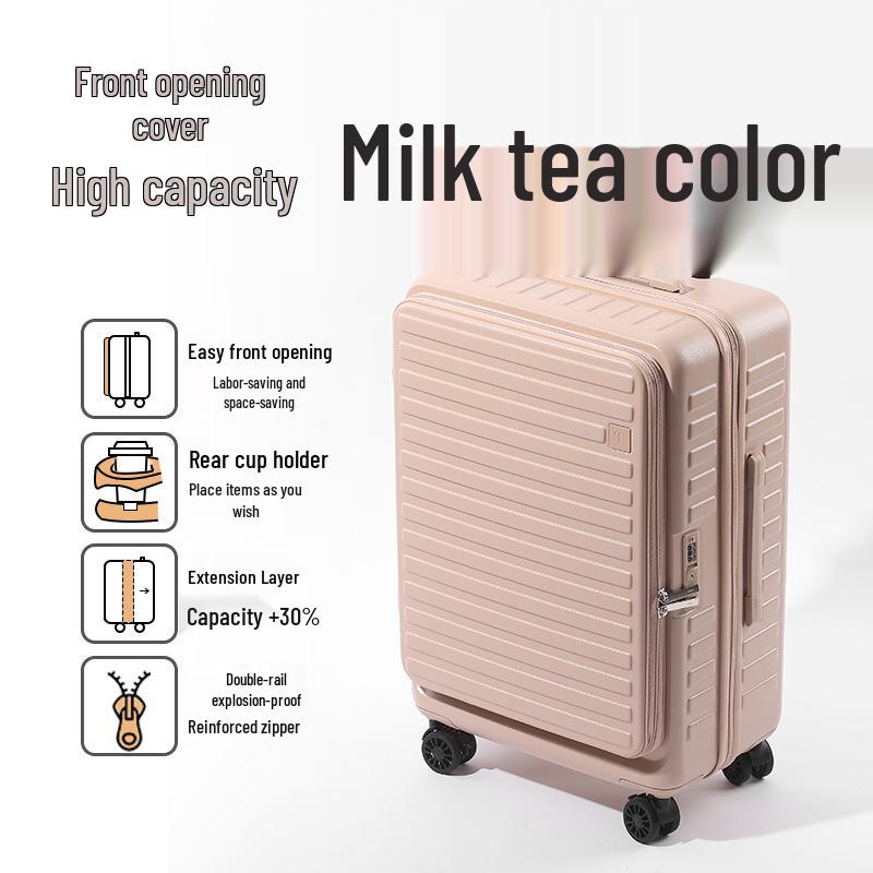 20-Inch Expandable Side-Opening Trolley Suitcase for Men & Women - Multifunctional Travel Carry-On