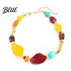 Casual Vacation Necklace Bohemian Necklace Colorful Resin Beaded Choker Retro