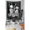 Onivein The Lovers Skull Tapestry Gothic Tapestry Vertical Black and White Skeleton Gothic Witch Sun Moon Floral Plant Snake Tapestries Wall Hanging