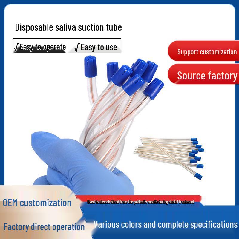 Dental Disposable Saliva Suction Tube for Teeth Beautification & Implant Surgery, Bent & Weak Suction Oral Consumable