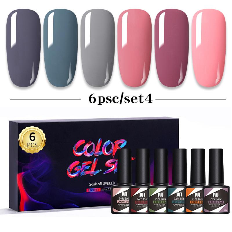 Nail Polish Glue Set 8Ml 6 Bottles Boxed Nail Art Barbie Glue Japanese Nail Color Glue Phototherapy Glue
