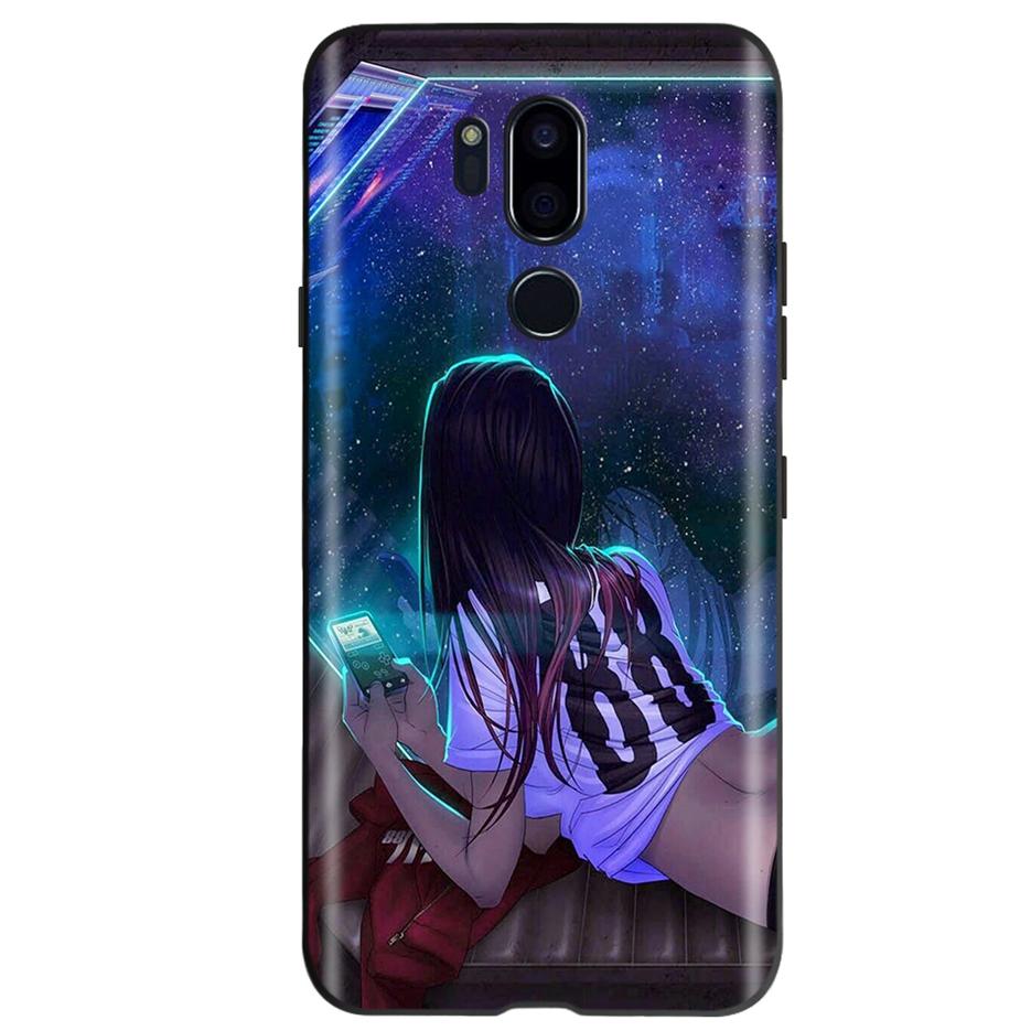 For LG G7 ThinQ Case G710 LM-G710 Cute Cat Butterfly Shockproof Soft Silicone Phone Case For LG G7 ThinQ Back Cover 6.53'' Coque