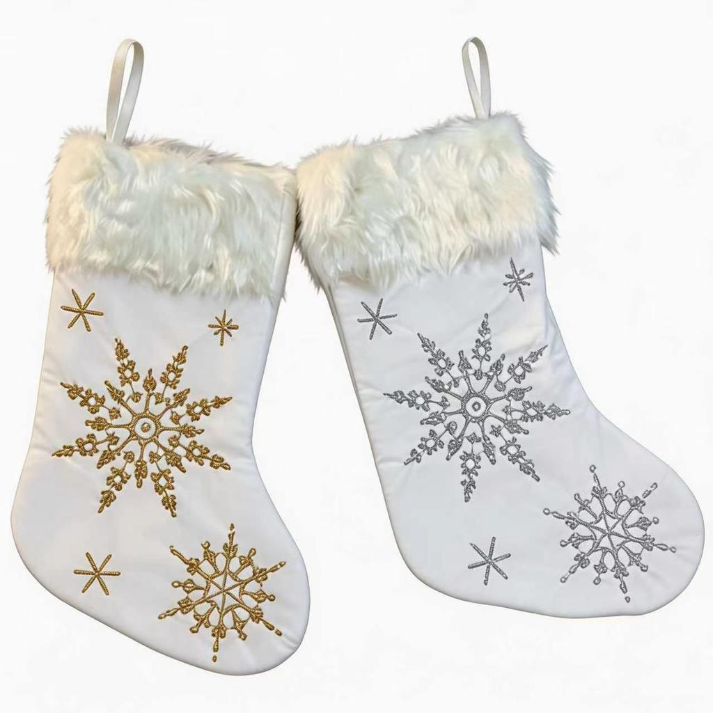 Creative Snowman Fabric Decorations, Christmas Gift Bag, Plush Fabric Snowflakes, Christmas Tree Ornaments, Socks