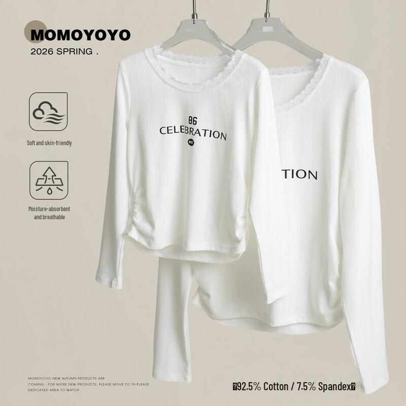 Moonlight T Girls  Sweet Lace-Trimmed Long-Sleeve T-Shirt 130