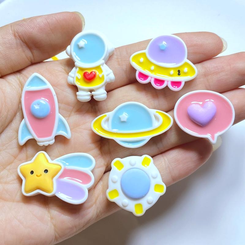 10Pcs New Cute Mini Space Series Flat Back Resin Cabochons Scrapbooking DIY Jewelry Craft Decoration Accessories