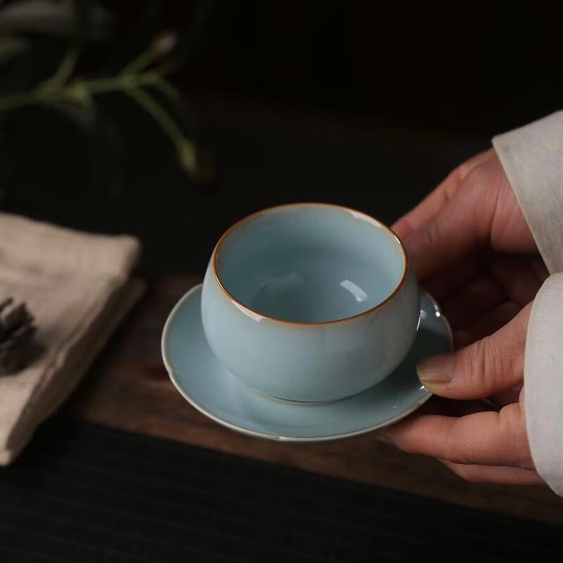 Mystic Sky Blue Ceramic Tea Bowl