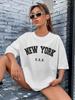 NEW YORK U.S.A Street Letter Style Printed Women T-Shirts Cotton Quality Short Sleeve Summer Breathable Hip Hop Tee Clothing