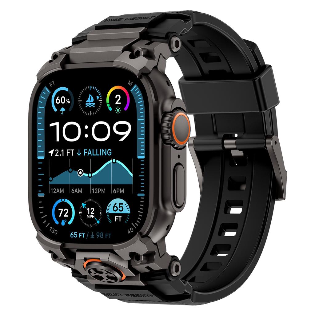 Luxusní gumový řemínek pro Apple Watch Band Ultra 3 49mm Kovový konektor Náramek pro iWatch ULTRA 2 1 49MM Silikonový pánský řemínek