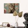 Tin Wall Art Metal Sign 8x12 Inch Funny Cat Covering Mouth Vintage Home Decor Poster Cafe Bar Office