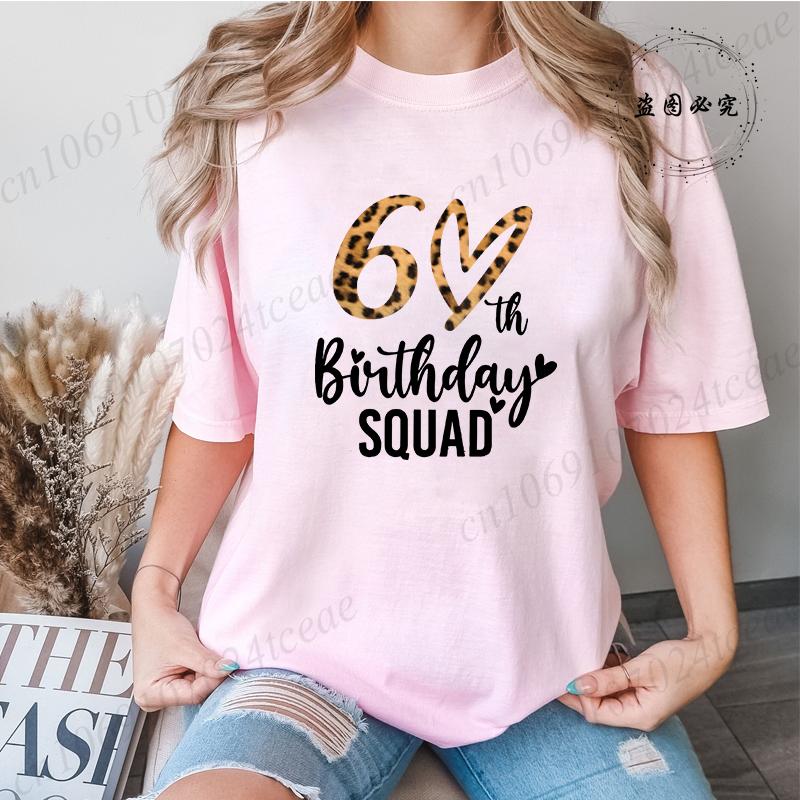 New Birthday Party Unisex T Shirt Pullover TShirts Its My 60th Birthday Leopard Printed TShirt Casual Short Sleeve TShirt