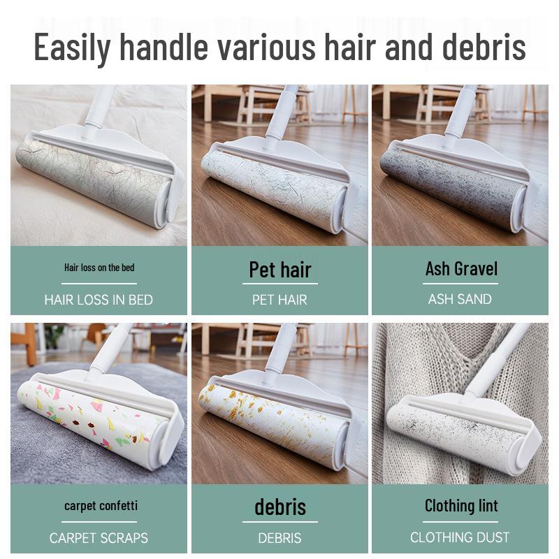 Adjustable Lint Roller for Pet Hair - Removable Sticky Brush for Plus Size Fabrics & Dust Removal