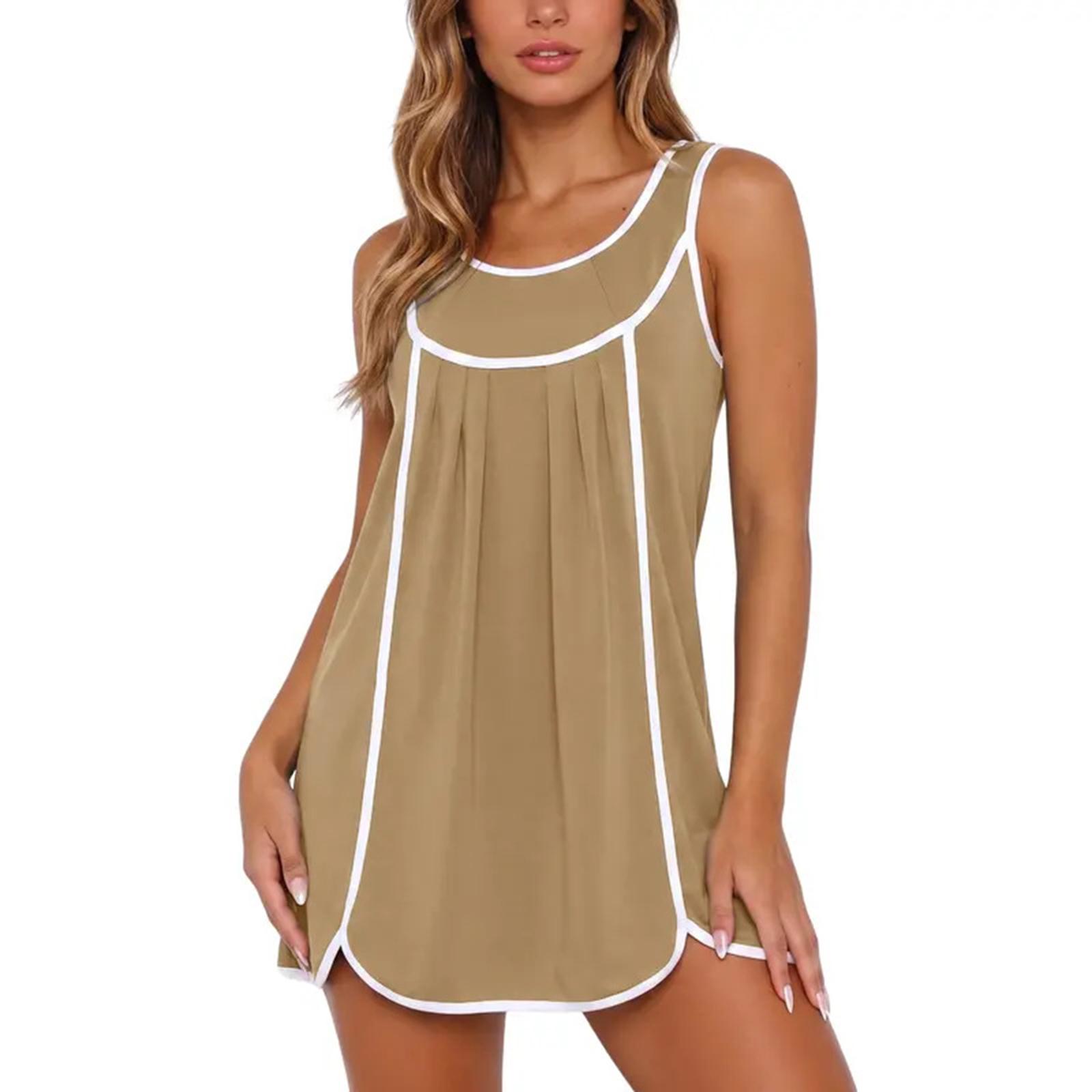 

Women s Casual Sleeveless V Neck Top and Shorts Set Lightweight Soft Fabric Summer Outfit Relaxed Fit Comfortable Design XS бежевий