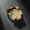 Blütenblatt Kupfer Schmuck Damen Drehbarer Ring Mit Galvanisierter Oberfläche Für Modeaccessoires