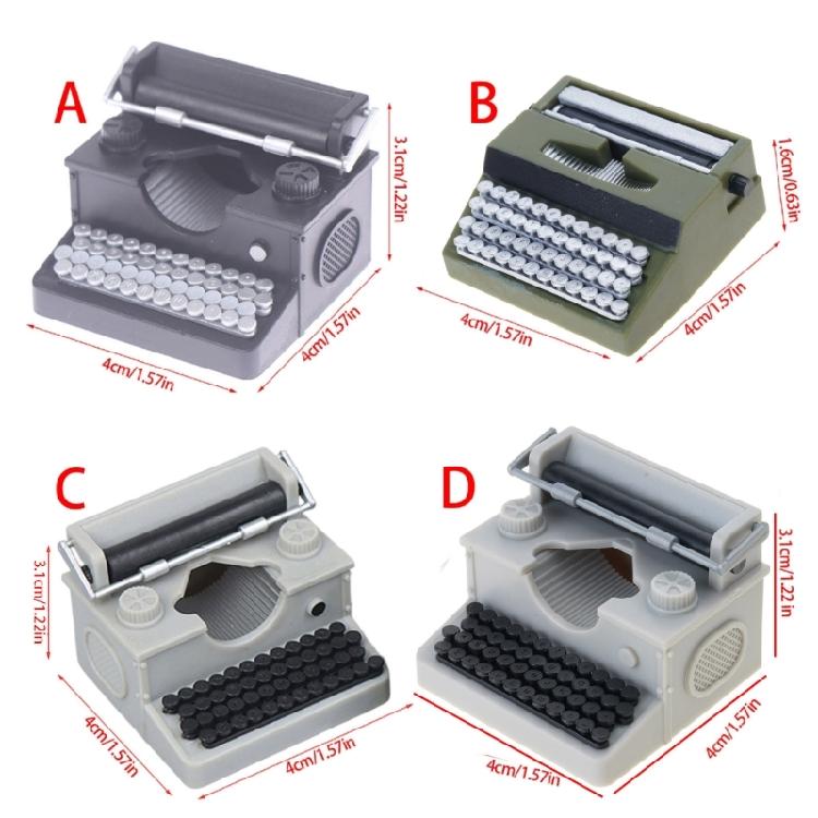 Detailed Vintage Typewriter Miniature Miniature Collectible Perfect For Dollhouses Displays Office Desk Decorations