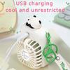 Portable Keychain Fan For Travel Small Cooling Fans Rechargeable Cute Panda Travel Fan Handheld Fan Gift