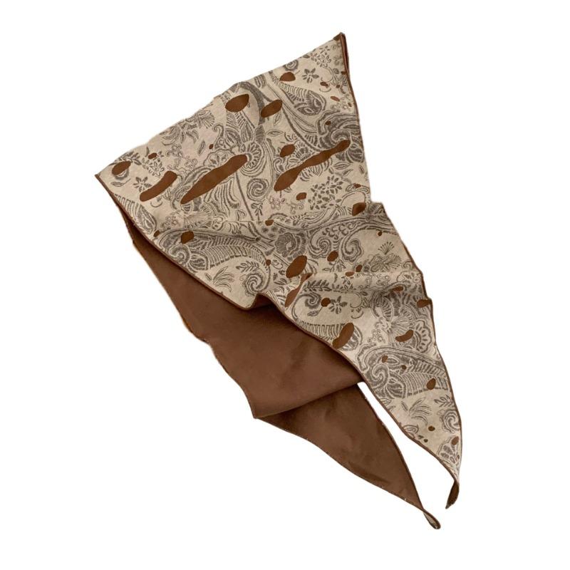 Seidenschal neuer Mode-Schal Schal Schal Nacken Baumwolle und Leinen Schal beidseitig Cashewblumen-Muster Kopftuch Stirnband Dreieckstuch Taillenband