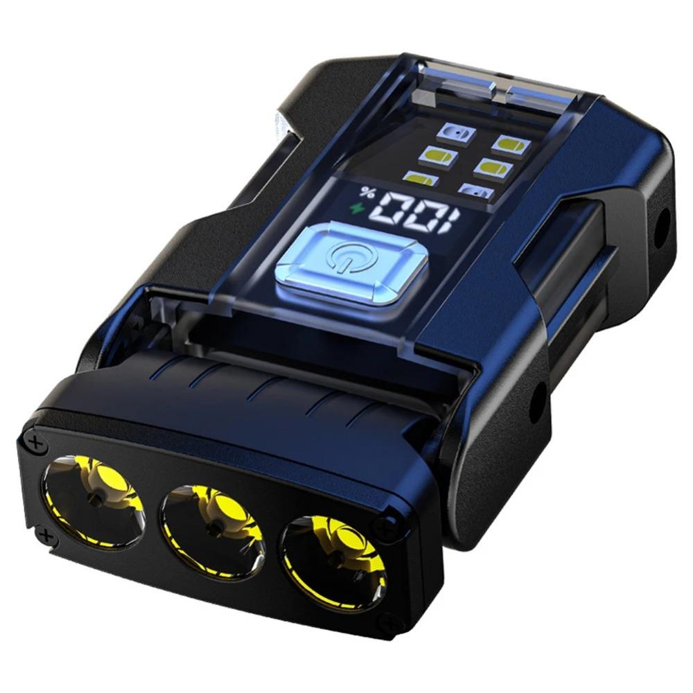 LED Display Rotatable Flashlight Super Bright Keychain  Flashlight  Camping Fishing Walking