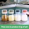 Kitchen Salt and Pepper Shakers Precise Quantitative Push Type Seasoning Shaker Press Type Salt Dispenser Spice Dispenser Sealed